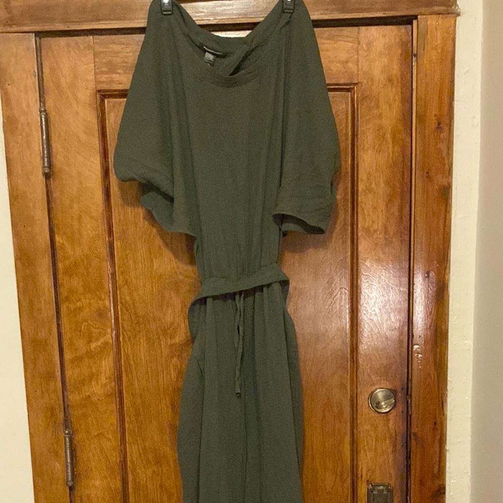 Ashley Stewart Green Dolman Sleeve Maxi Dress